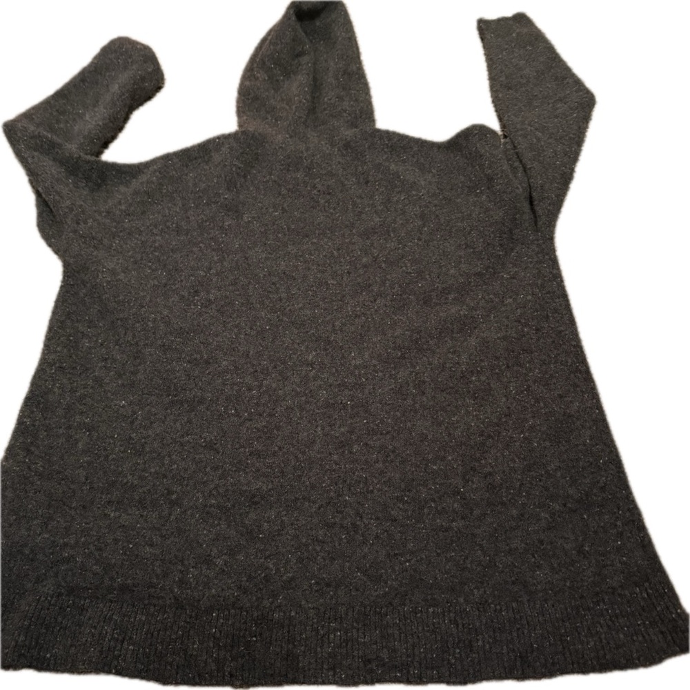Saks Fifth Avenue Women's Dark Gray Hooded Sweater 100% cashmere - Picture 3 of 3